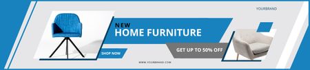 Designvorlage Home Furniture Sale with Armchairs Collage für Ebay Store Billboard