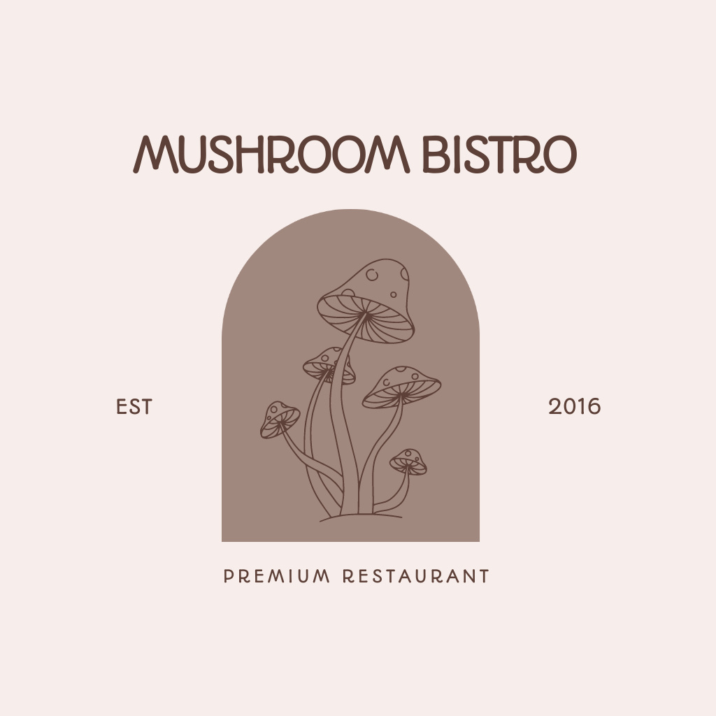 Mushroom Bistro Advertisement Logo Design Template