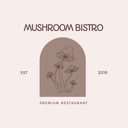 Ontwerpsjabloon van Logo van Mushroom Bistro-advertentie