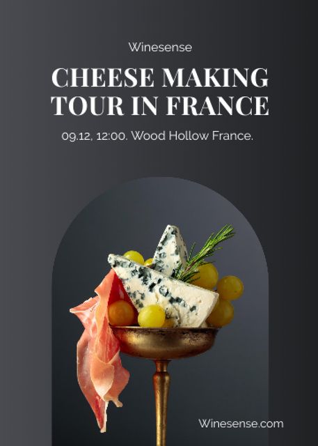 Platilla de diseño Exquisite Cheese Tasting Announcement Invitation