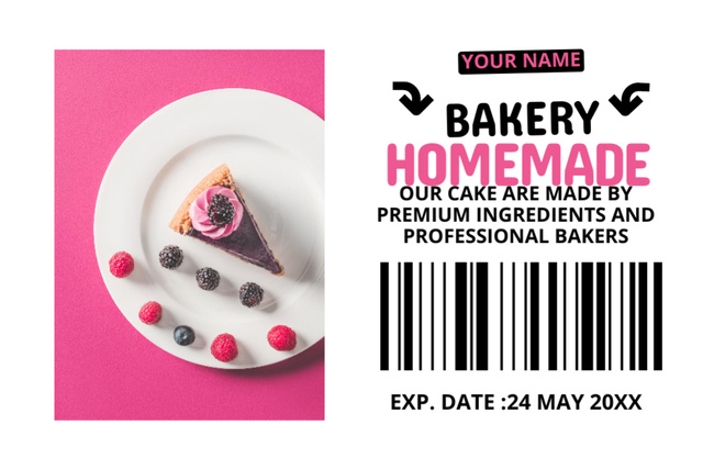 Homemade Baked Desserts Label Design Template