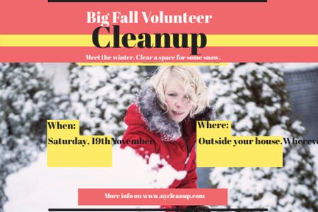 Winter Volunteer clean up Gift Certificate Design Template