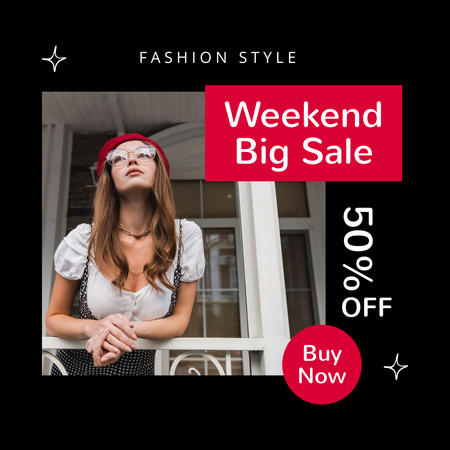 Big Weekend Sale of Stylish Outfit Instagram Design Template