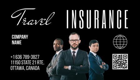 Travel Insurance Offer Business Card US Design Template