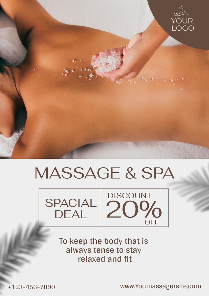 Special Deals on Massage Services Poster – шаблон для дизайну