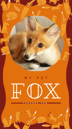 Cute red fox Instagram Story Design Template