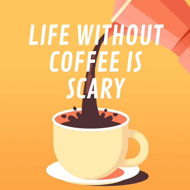 Pouring Coffee in Cup Animated Post Modelo de Design