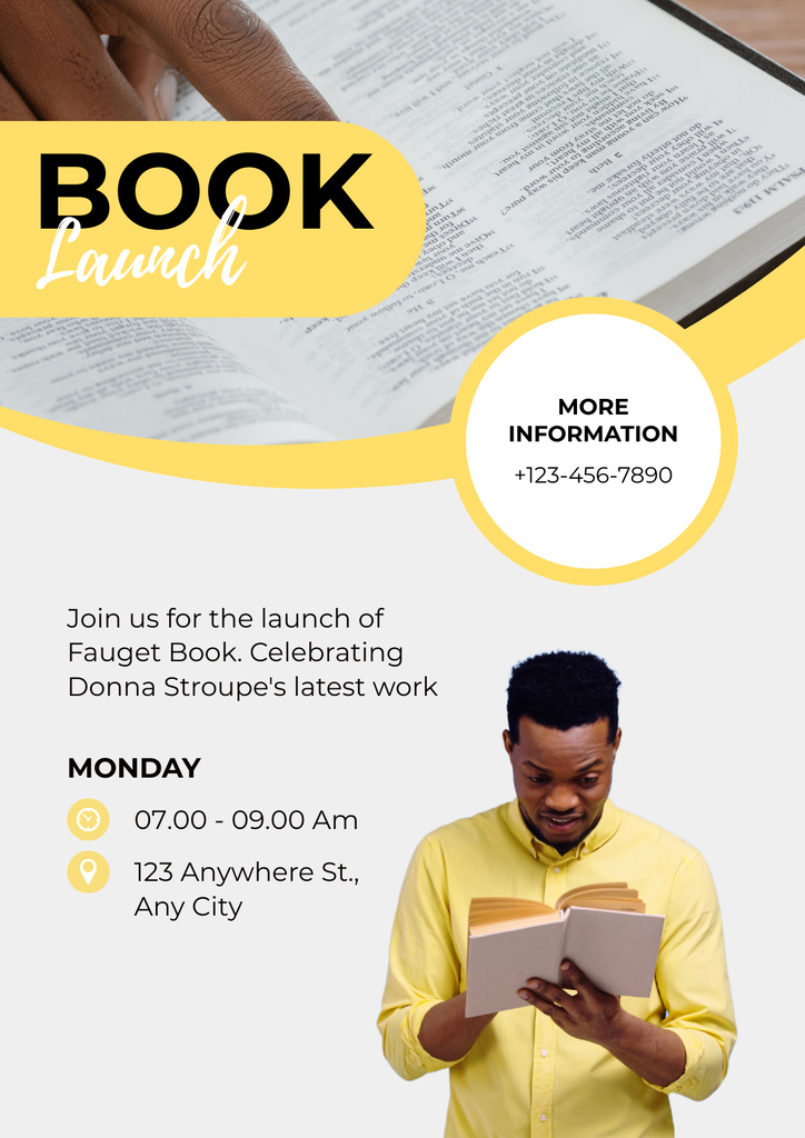 Announcement of Book Launch Poster – шаблон для дизайна