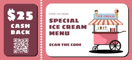 Speciální zmrzlinové menu Coupon 3.75x8.25in Šablona návrhu
