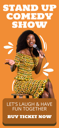 Designvorlage Young Woman performing on Stand-up Comedy Show für Snapchat Geofilter