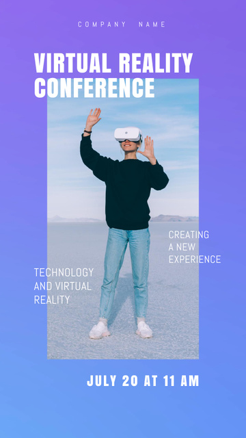 Template di design Virtual Reality Conference with Man in Frame TikTok Video