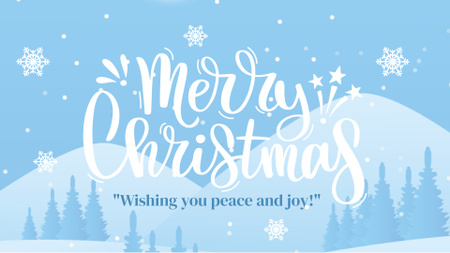 Merry Christmas Wishes on Blue FB event cover Design Template