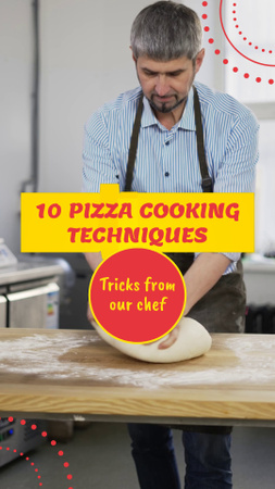 Plantilla de diseño de Consejos para cocinar pizza del chef y amasar masa TikTok Video 