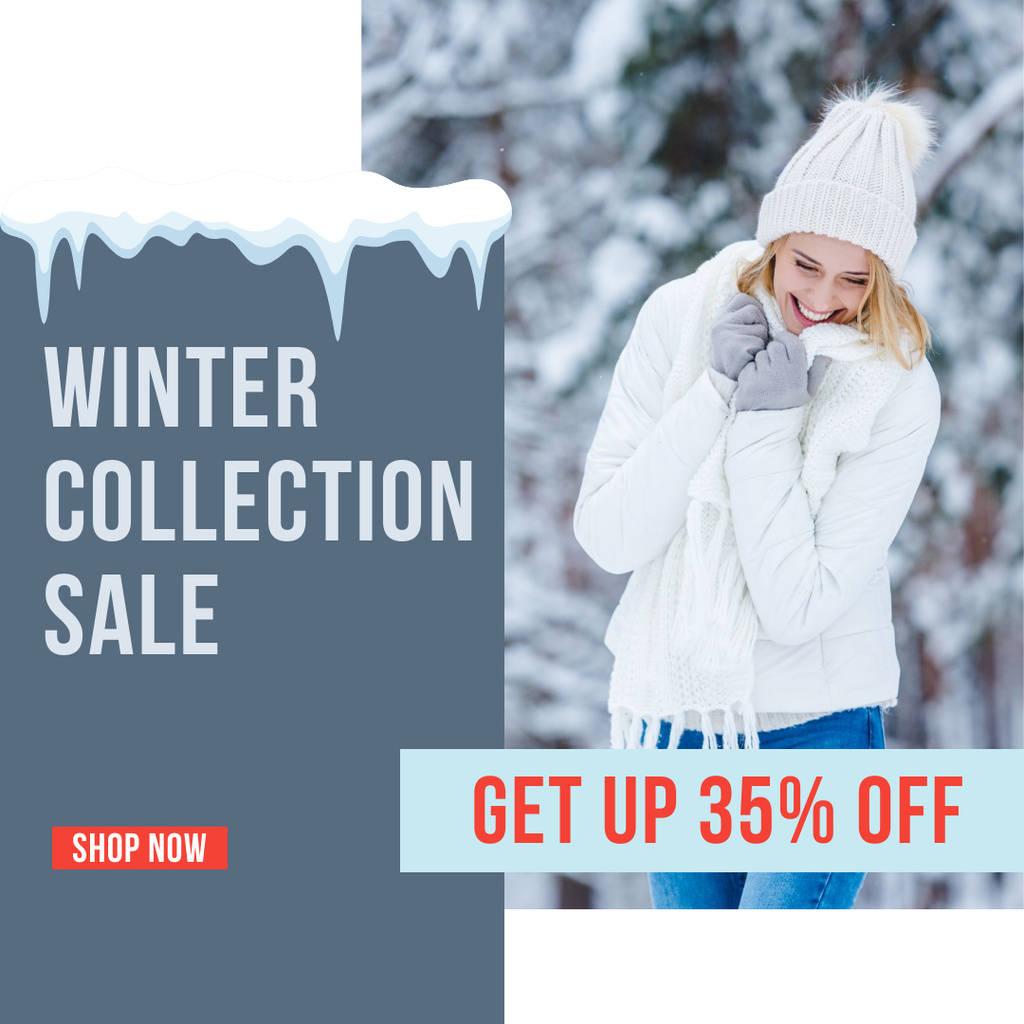 Platilla de diseño Winter Fashion Collection Sale Instagram