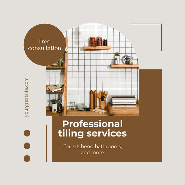 Ontwerpsjabloon van Instagram AD van Ad of Professional Tiling Services with Free Consultation