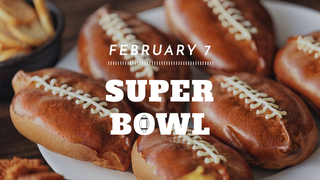Ontwerpsjabloon van FB event cover van Super Bowl match Announcement Rugby Ball-Shaped Pies