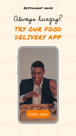 Plantilla de diseño de aplicación de entrega de alimentos Instagram Video Story 
