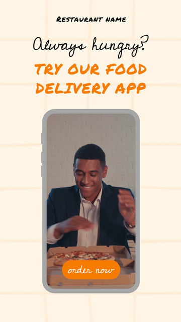 Modèle de visuel Food Delivery App - Instagram Video Story