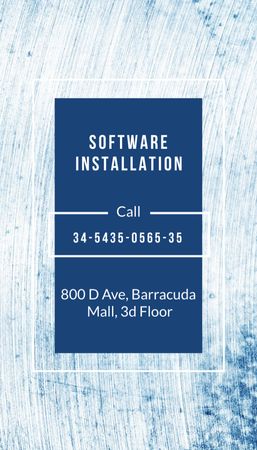 Software Installation Service Business Card US Vertical Design Template