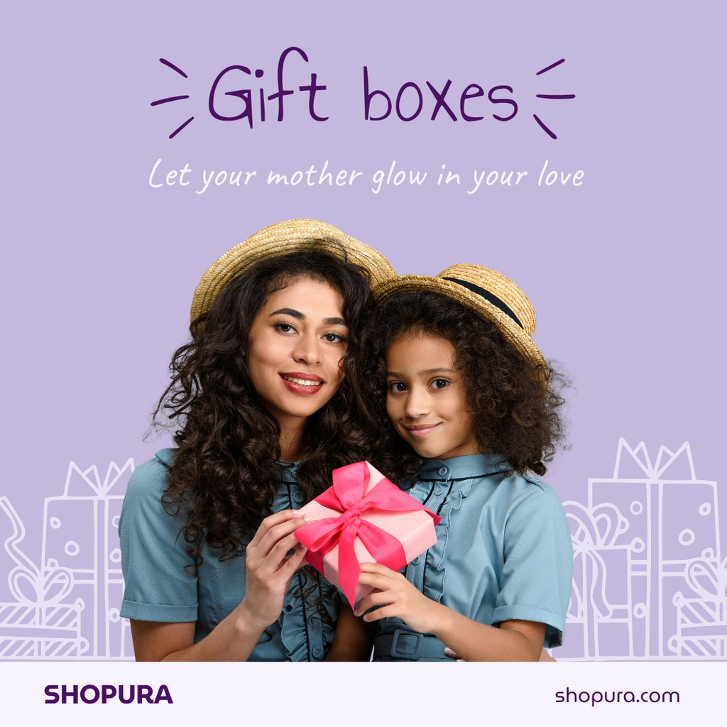 Mother's Day Gift Boxes Instagram Πρότυπο σχεδίασης