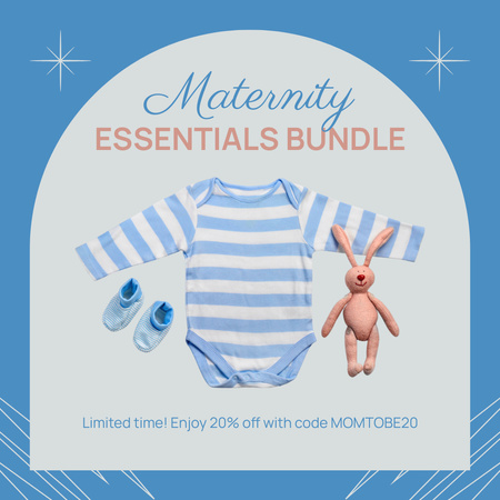 Discount on Essential Products for Maternity using Promo Code Instagram Design Template