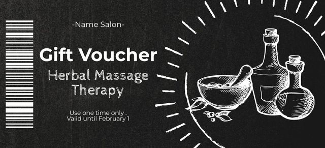 Herbal Massage Therapy Ad Coupon 3.75x8.25in Modelo de Design
