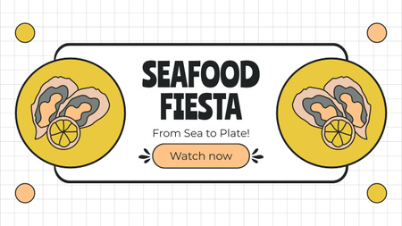 Designvorlage Ankündigung des Frischwaren-Meeresfrüchte-Fiestas für Youtube Thumbnail
