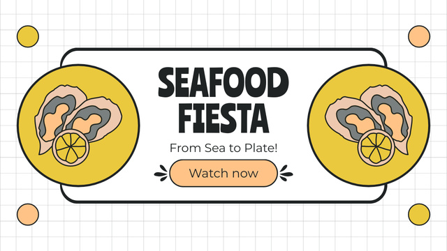 Plantilla de diseño de Fresh Produce Seafood Fiesta Announcement Youtube Thumbnail 