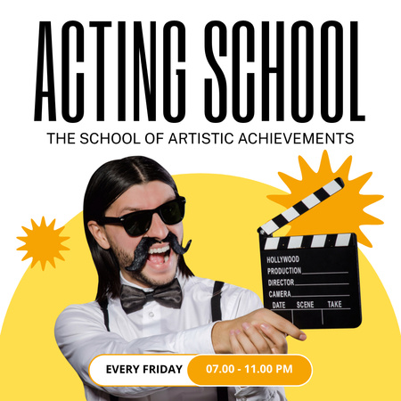 School of Acting Achievements Instagram Design Template