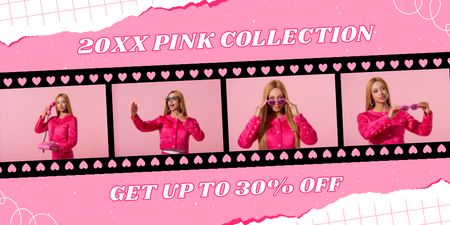 Ontwerpsjabloon van Twitter van Glamourbrillen uit de Pink Collection-opruiming