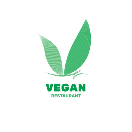 Emblem of Organic Vegetarian Restaurant Logo Šablona návrhu