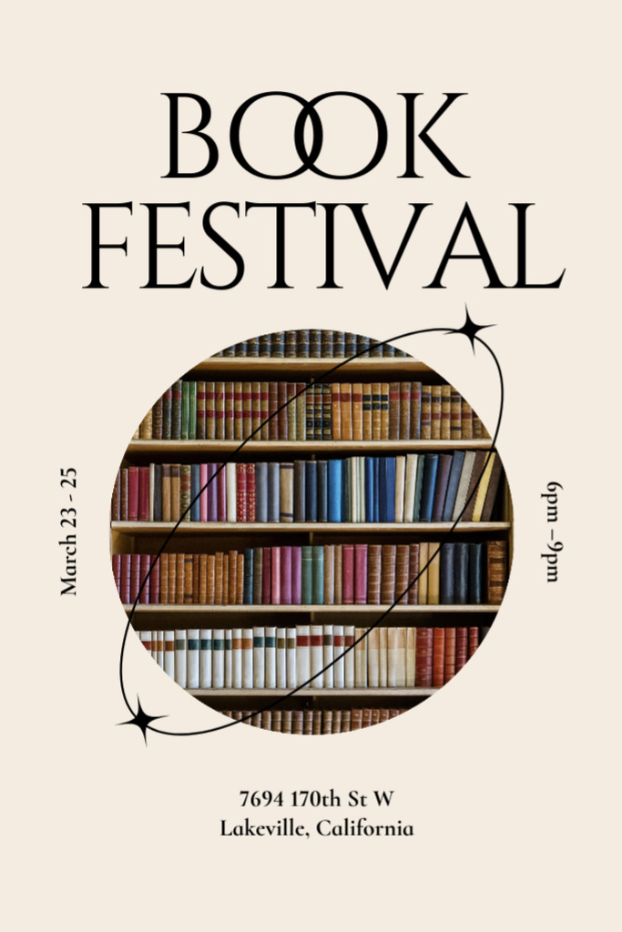 Enriching Notice of Book Festival Flyer 4x6in Design Template