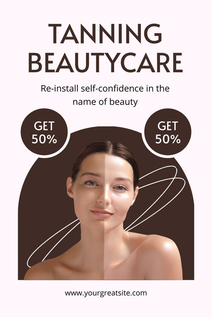 Tanning Care Cosmetics for Beautiful Women Pinterest Design Template