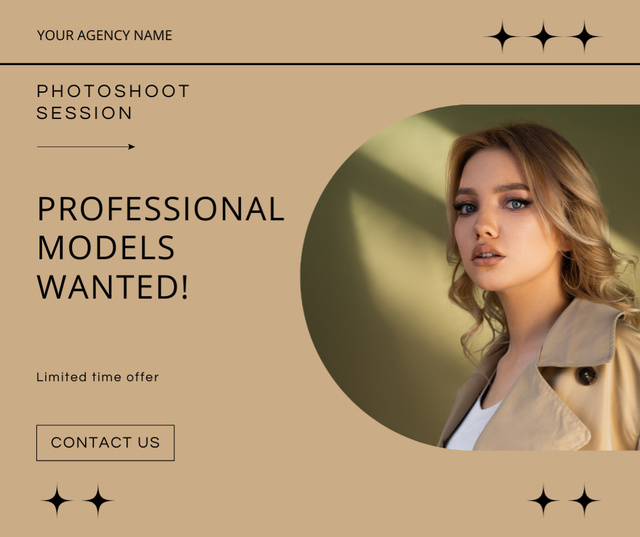 Photo Shoot Offer for Modeling Agency Facebook tervezősablon