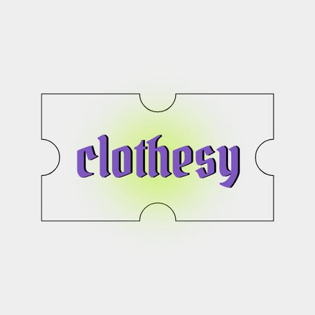 Clothing Store Ad with Tag Illustration Logo Design Template