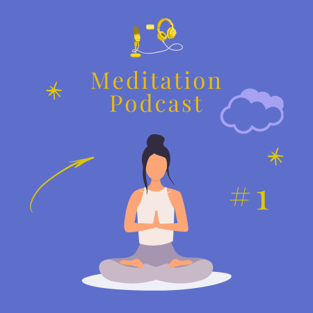 Meditation Podcast Announcement Podcast Cover Design Template