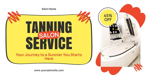 Discount on Solarium in Beauty Salon Facebook AD tervezősablon
