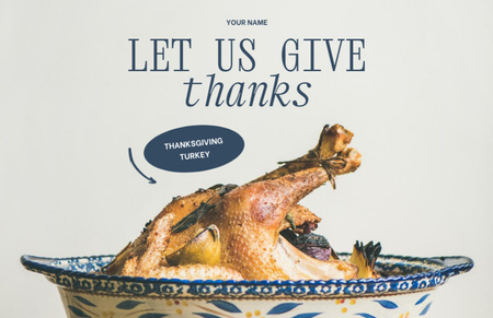 Platilla de diseño Grilled Appetizing Turkey in Ceramic Bowl Flyer 5.5x8.5in Horizontal