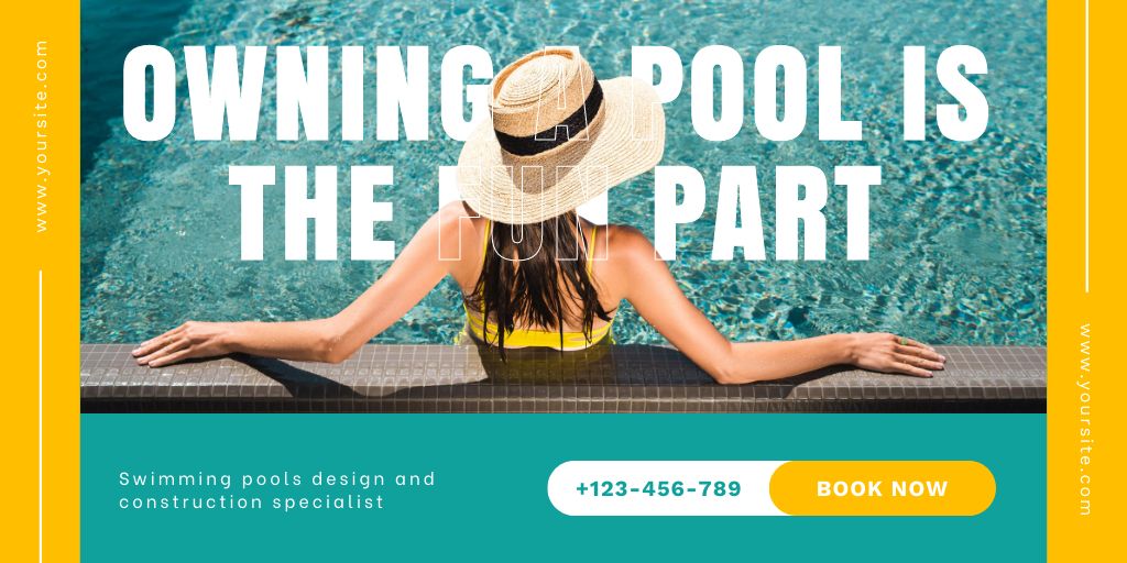 Private Pool Installation Services Offer Twitter Design Template