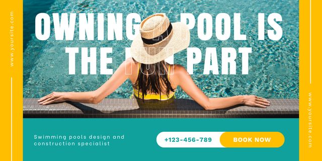 Template di design Private Pool Installation Services Offer Twitter