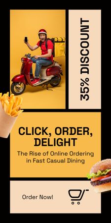 Fast Casual Restorandan Hızlı Teslimat Teklifi Graphic Tasarım Şablonu