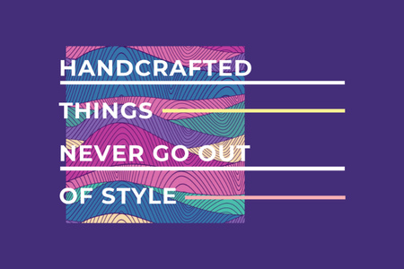 Citation about Handcrafted things Postcard 4x6in Design Template