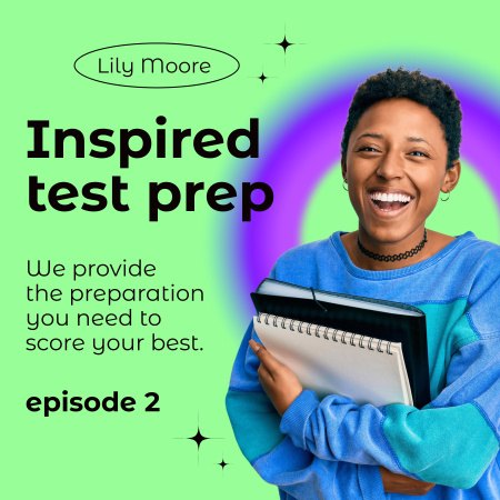 Talk Show Episode about Tutoring And Test Preparation Podcast Cover Design Template