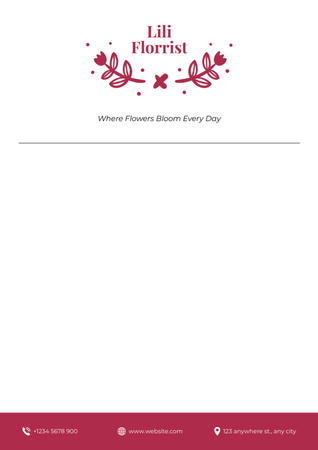 Letter from Company with Illustration of Tulips Letterhead Design Template