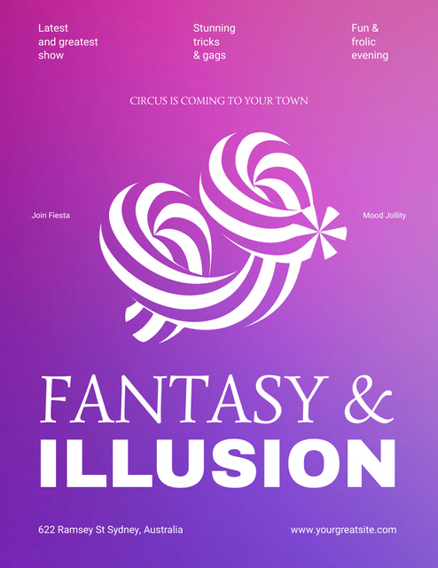 Unbelievable Circus Show With Illusion And Fantasy Poster 8.5x11in – шаблон для дизайна