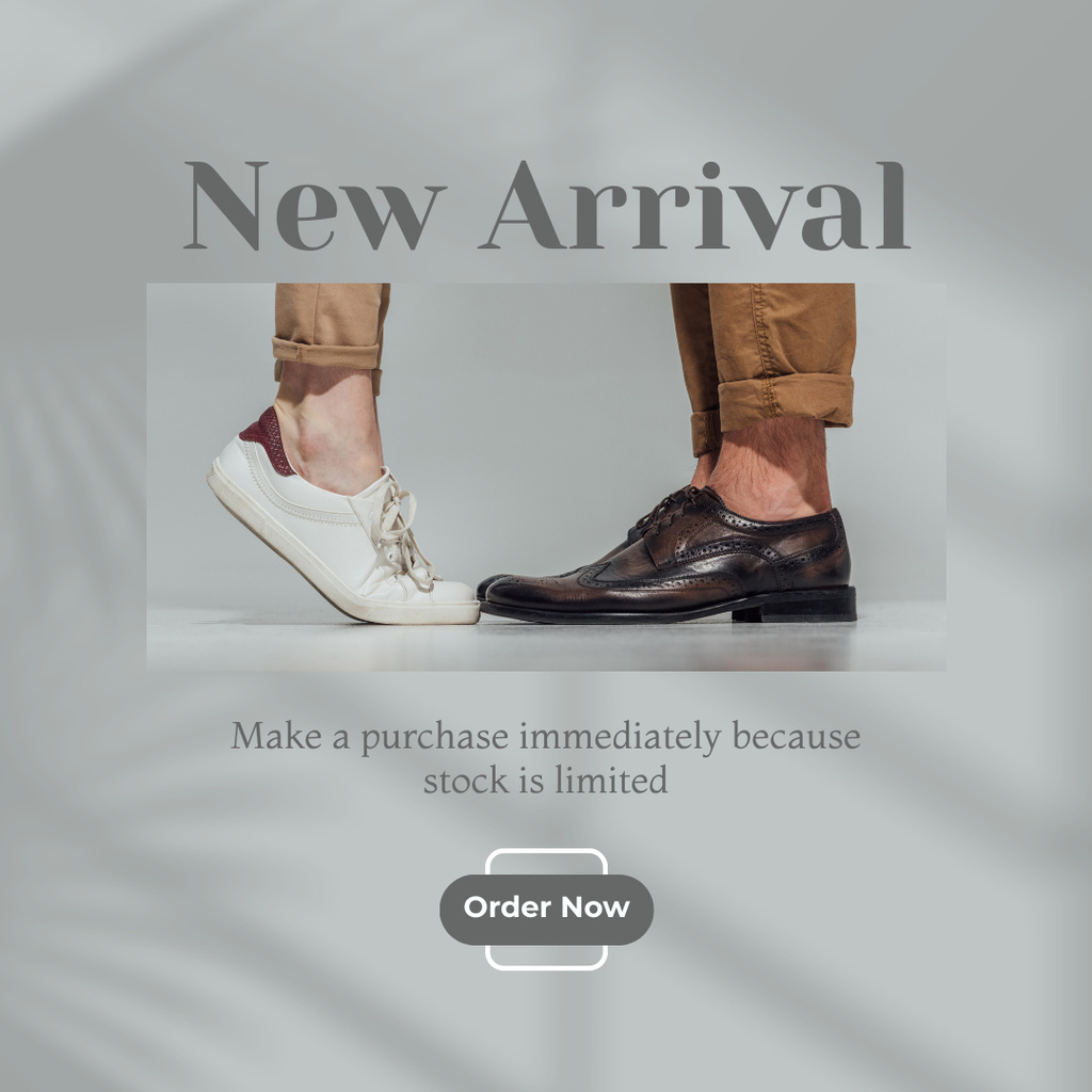 New Arrival of Shoes Grey Instagram Design Template