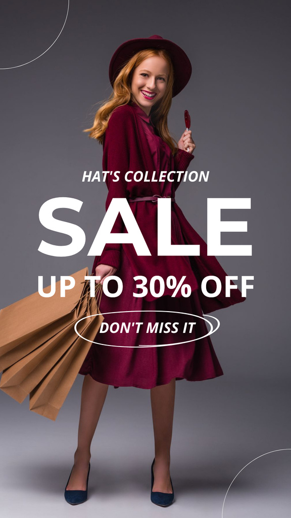 Plantilla de diseño de Stunning Hat's Collection Sale Offer Instagram Story 