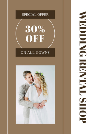 Ontwerpsjabloon van Poster van Bridal Gowns Rental Shop Ad