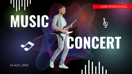 Music Concert Ad with Guitarist Youtube Thumbnail Design Template