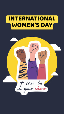 Nemzetközi nőnap felemelt női kezekkel Instagram Story tervezősablon